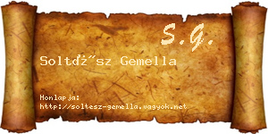 Soltész Gemella névjegykártya